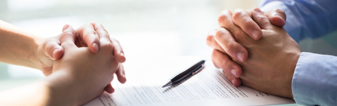 Two Businesspeople Hand With Document