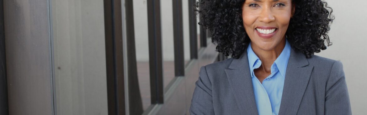 Pretty African american woman at work